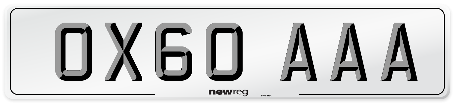 OX60 AAA Number Plate from New Reg